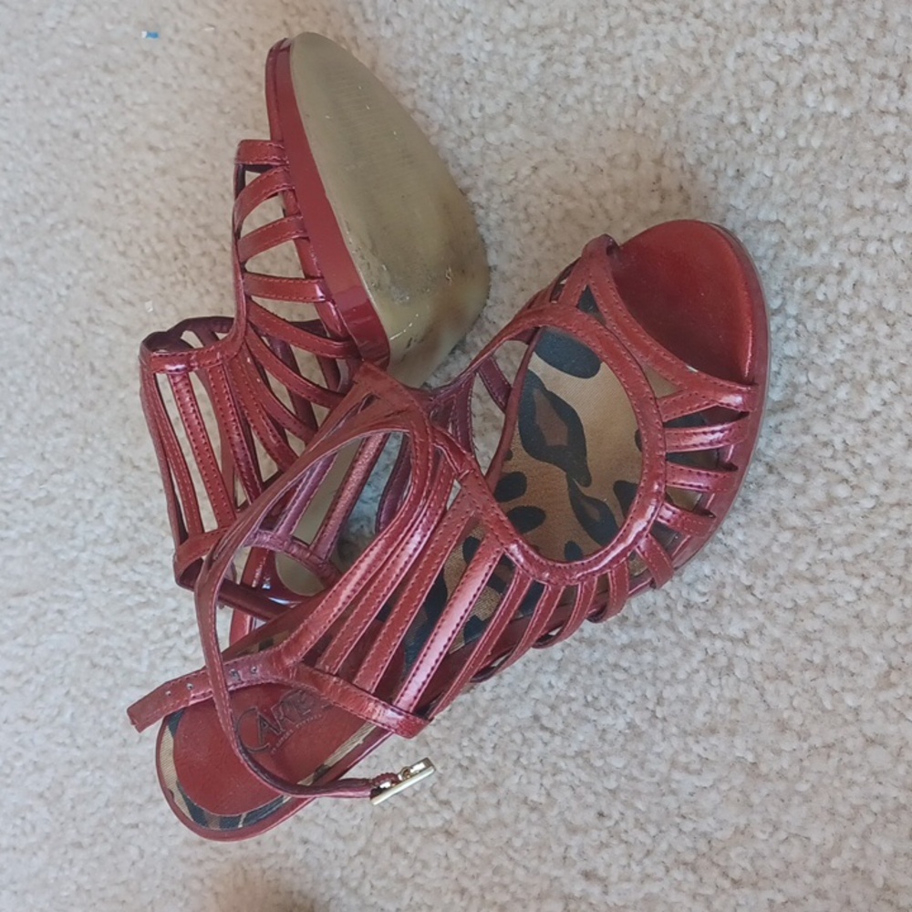 Open toe red sandals - Picture 4 of 4